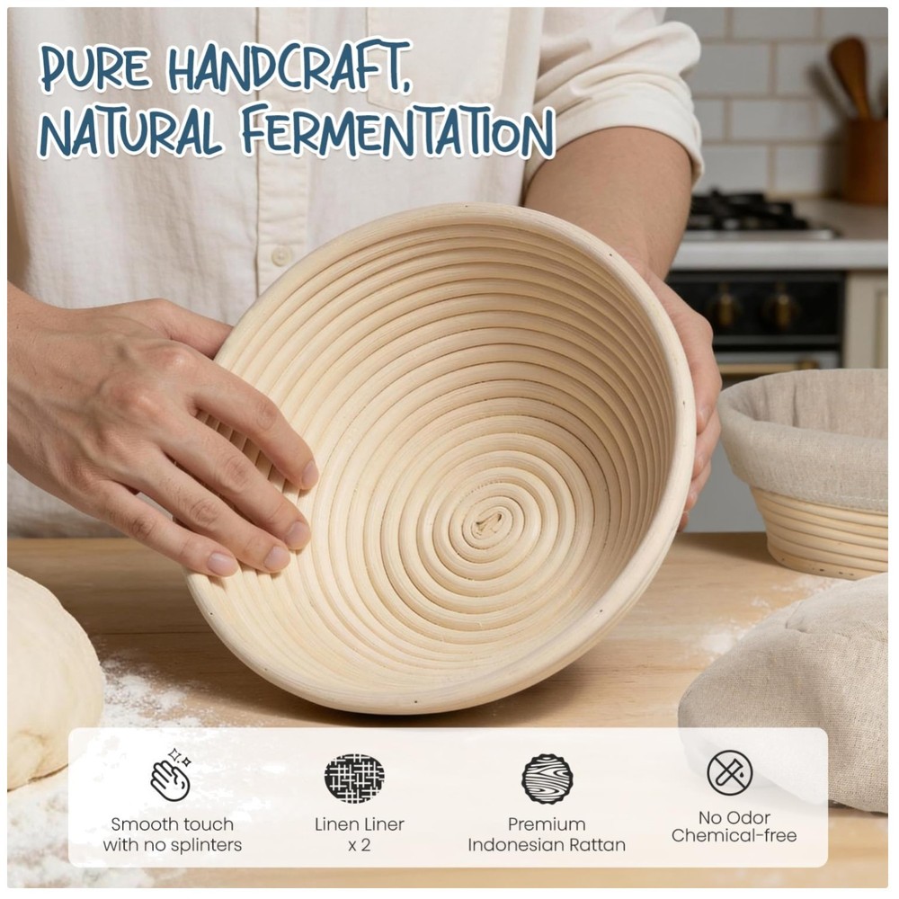Rattan Cane Proofing Baskets for Artisan Bread