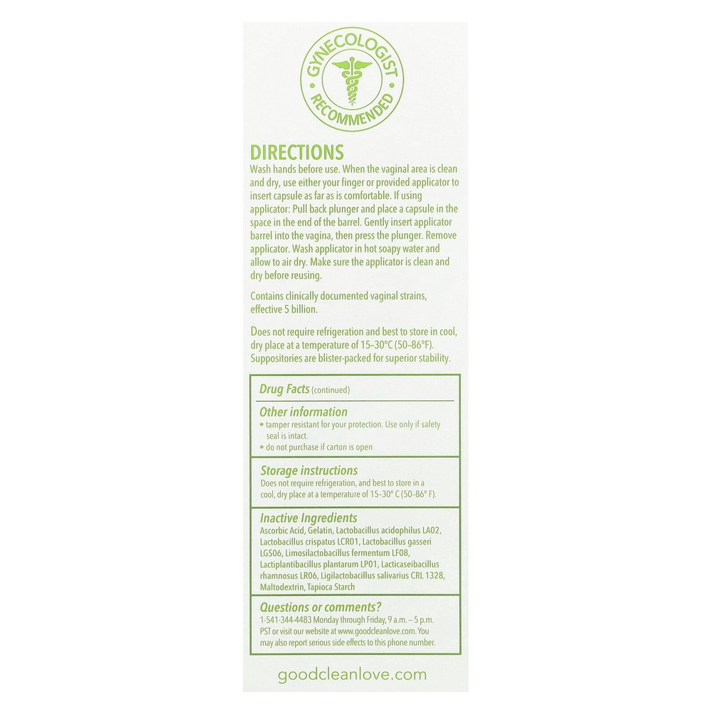 BiopHresh®, Vaginal Homeopathic Suppository, 10 Gelatin Suppositories