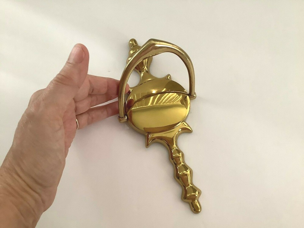 Solid Shiny Brass Door Knocker w/Mounting Hardware Engravable