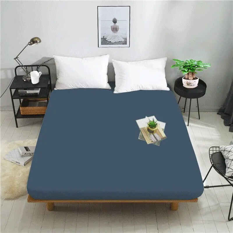 Fitted Sheet Reactive Dyed Solid Color Fabric Adjustable Elastic Mattress Cover