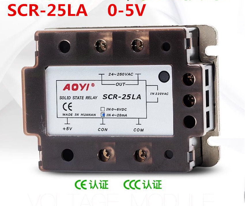 Single-phase Solid-state AC Voltage Regulating Module Relay SCR-25LA 0-5V