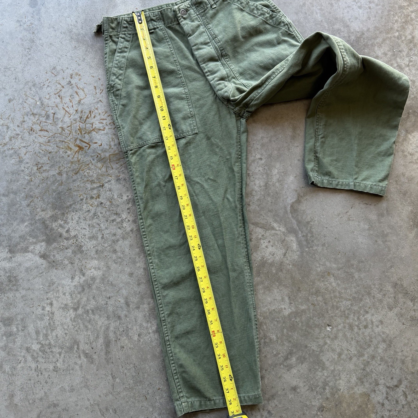 VTG 50s Korean War OG-107 13 Star Button Fly Pants 29 X 27