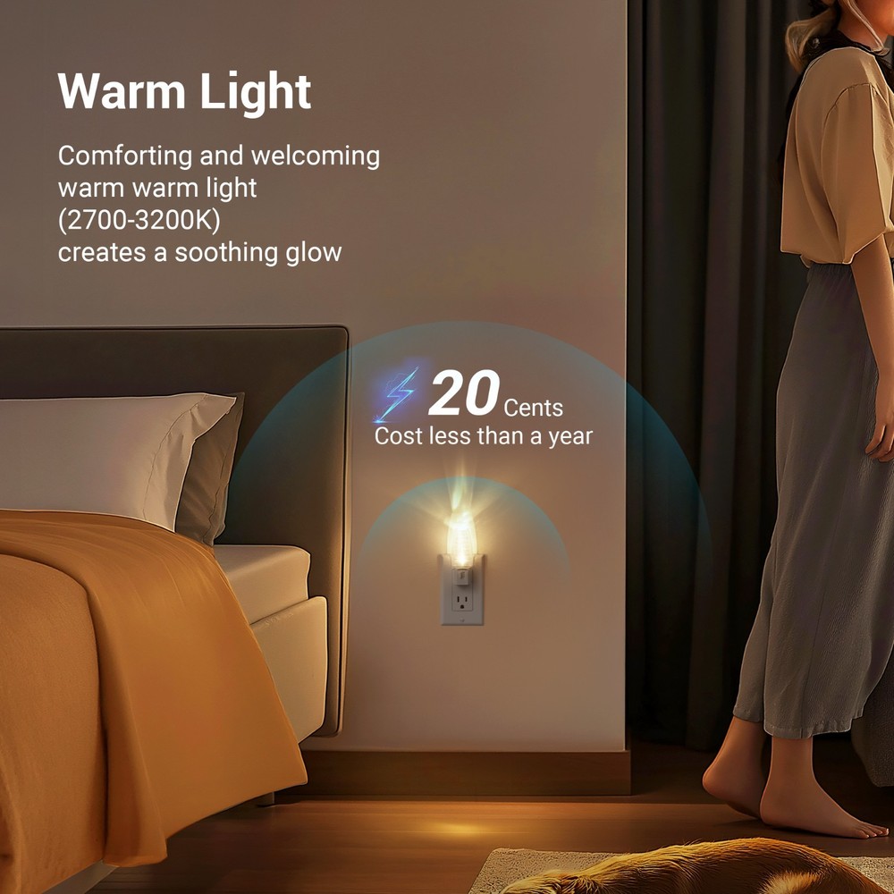 DEWENWILS Plug in Night Light with Manual On/Off Switch - Includes 4Pack Bulb