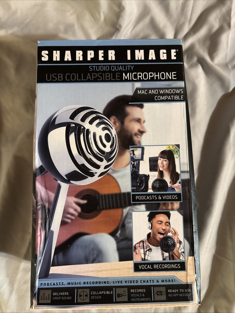 Sharper Image Studio Quality USB Collapsible Microphone Mac/Windows Compatible