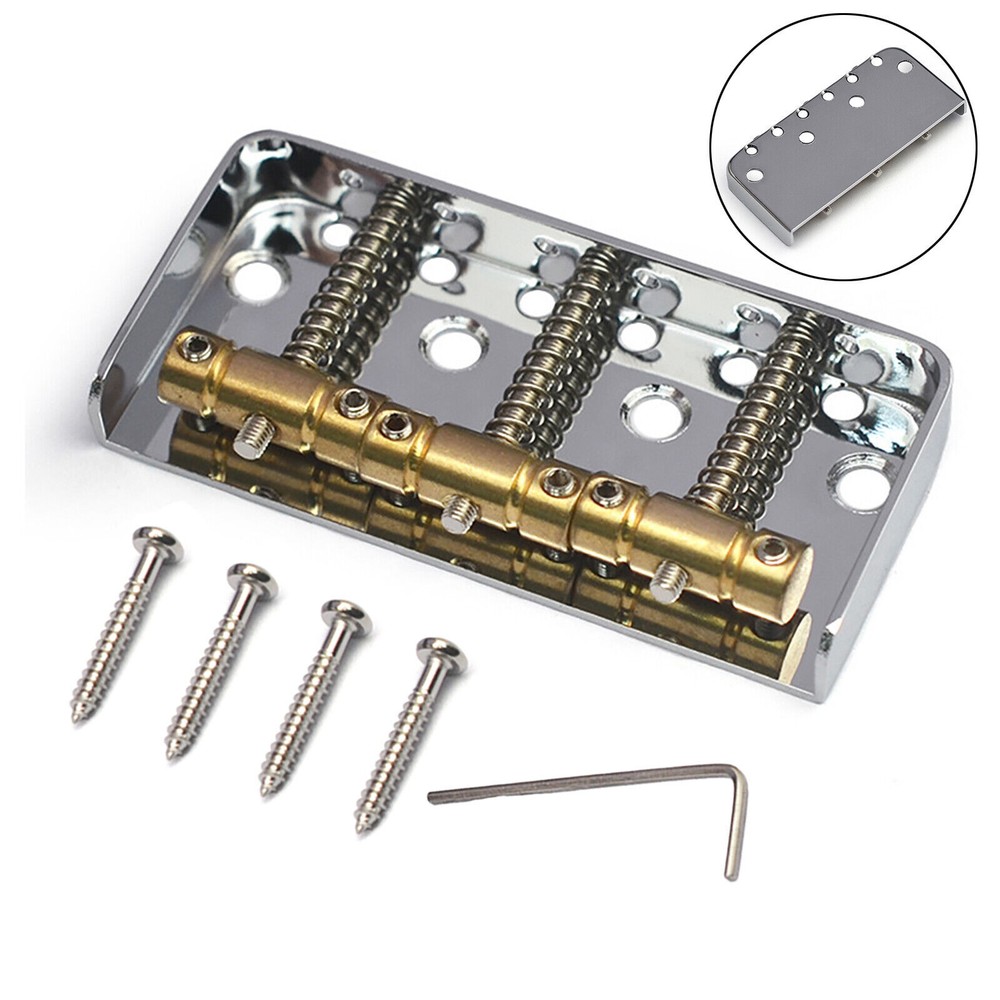 Silver Short Guitar Bridge Brass string code 3-Saddle for Tele Telecaster Guitar