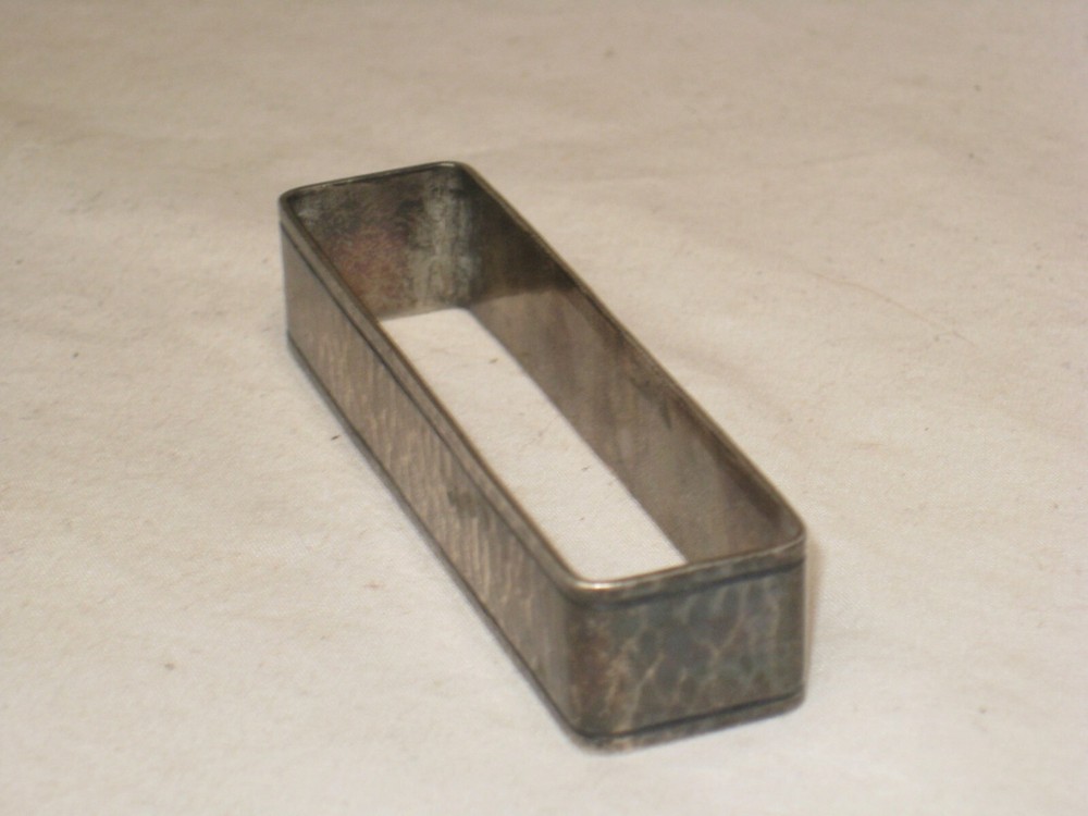 antique hammered Sterling Silver rectangular napkin ring Colonial LFS *monogram