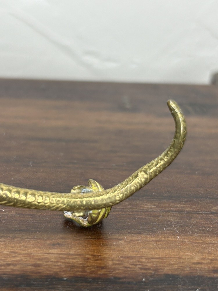 AUSTRIAN POLYCHROMED BRONZE SNAKE AND FROG SCULPTURE
