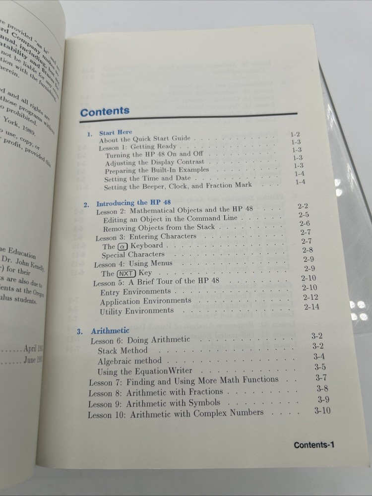 HP 48G series Quick start Guide Hewlett Packard