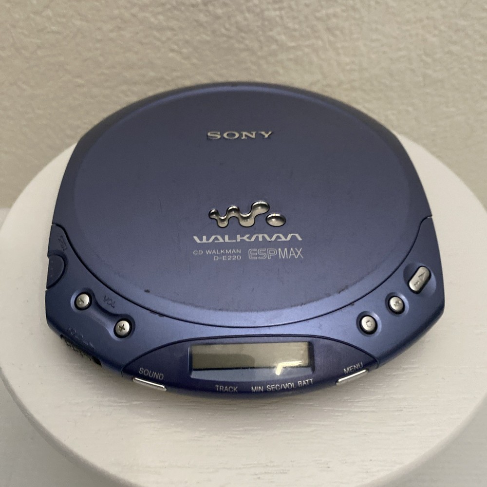Sony Walkman Portable CD Player D-E220 ESP MAX Blue Pearl Discman TESTED