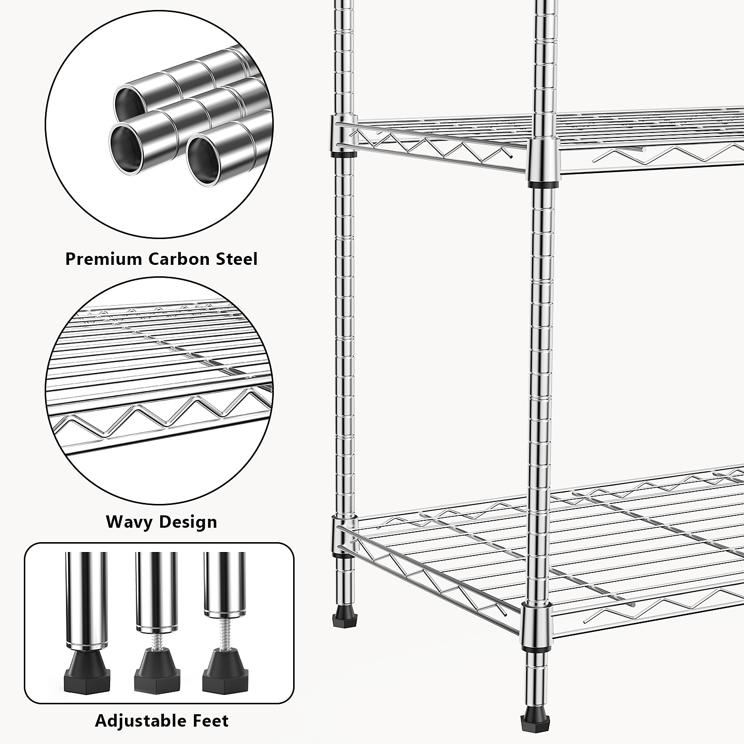 Storage Shelving Steel Heavy Duty Multi-Tier Utility Shelving Unit Steel Rack