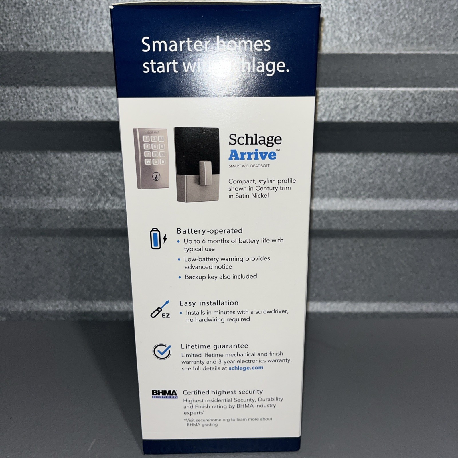 Schlage Arrive - Century Satin Nickel - Smart Wifi Deadbolt Lock *NEW & SEALED*