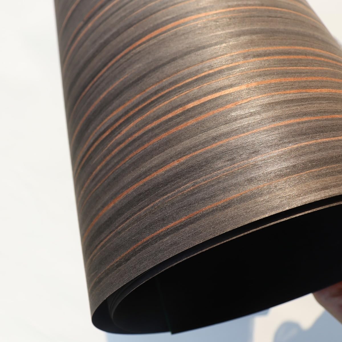 Natural Black Ebony Wood Veneer, Straight Grain | 23" x 98" Sheet | Ideal for...