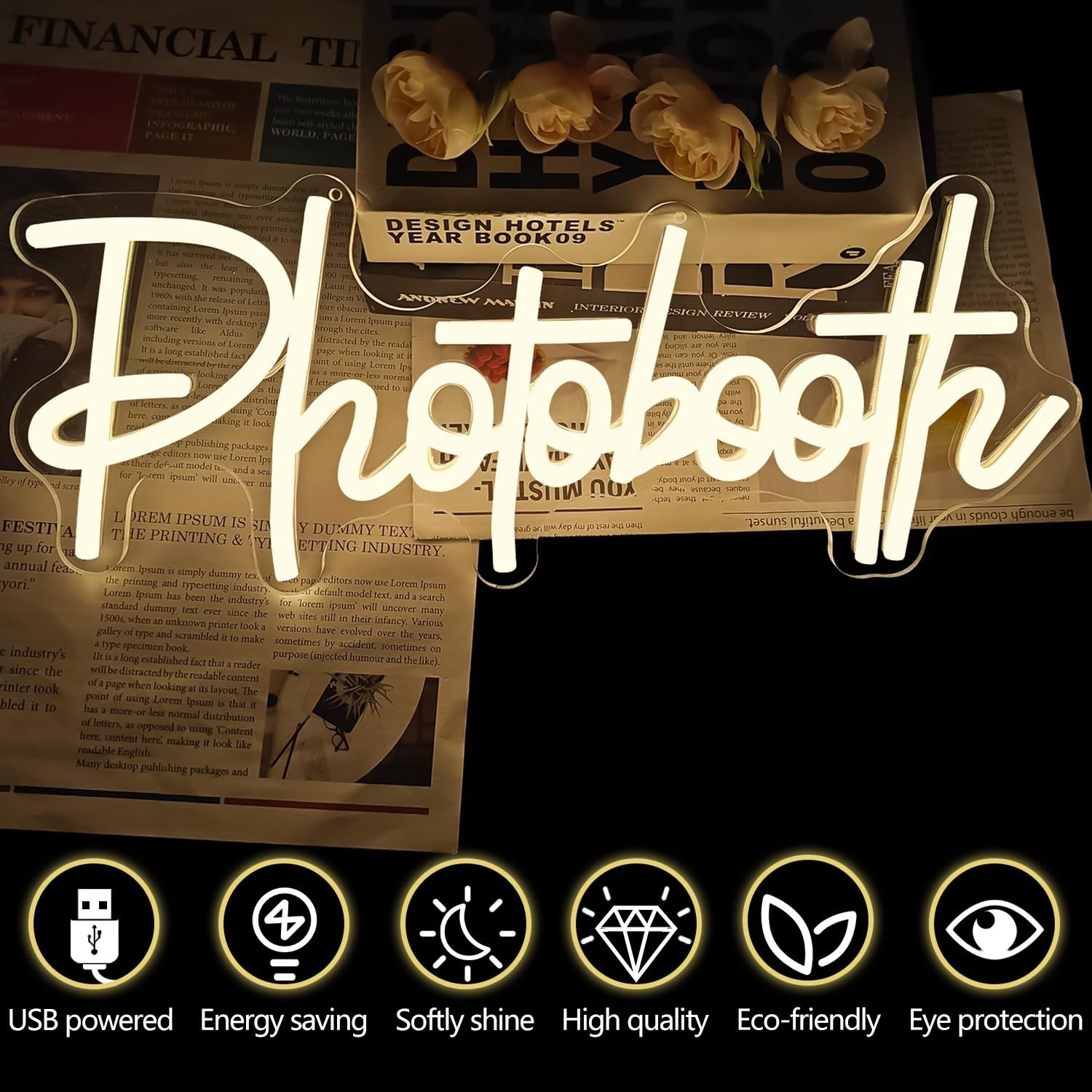 Photo Booth Neon Sign for Wall Decor Photo Booth Sign Neon Photo Booth Lights...