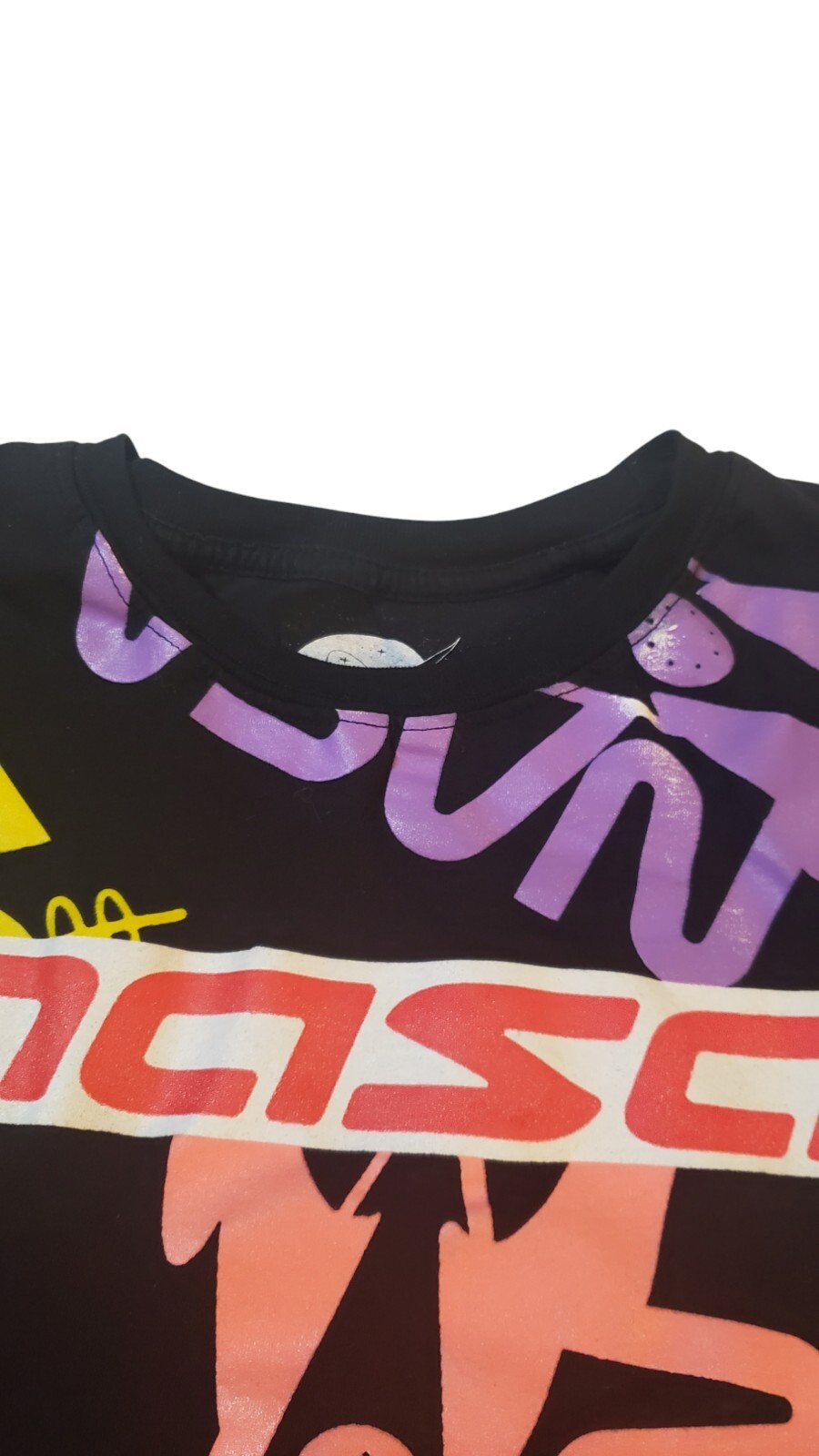 Nasa Boys Short Sleeve Crew Neck All Over Graphic Print Black T Shirt Size M