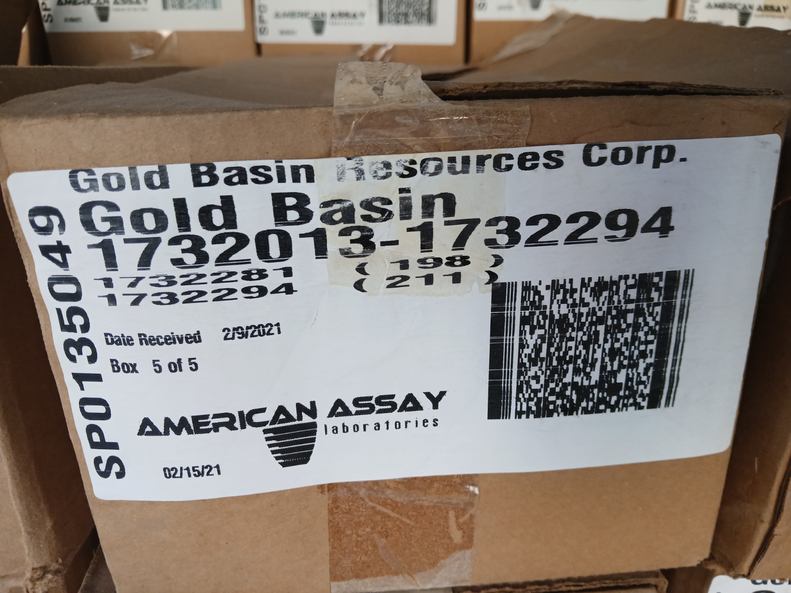 20 lbs Gold Basin AZ Assay Pulps - Pre-Pulverized Ore for Refining / Smelting