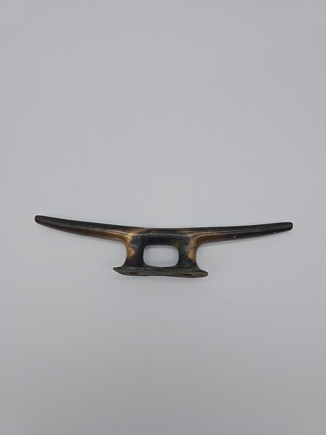 Vintage Antique Solid Brass Boat Dock Cleat Nautical Maritime Tie Down Marine 8"