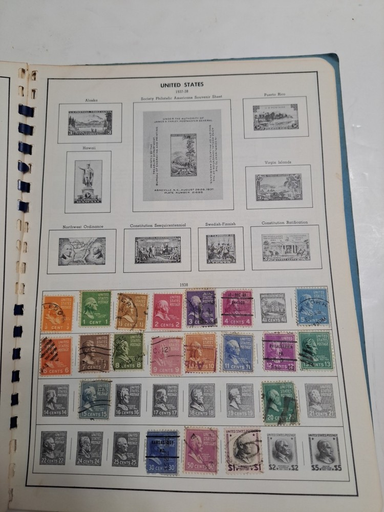 Vintage 1963 The Harris Freedom Album U.S. & U.N. Postage Stamp Book Incomplete