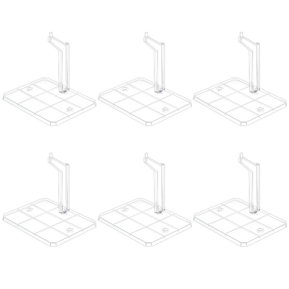 6sets Rectangle Plastic Stands Action Figures Display Holder for Connecting =