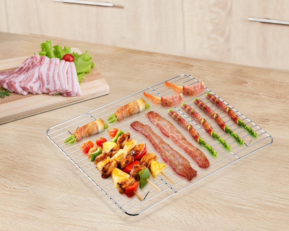 Versatile Stainless Steel Cooling Racks - 2 Pack, Perfect for Baking & Roasting