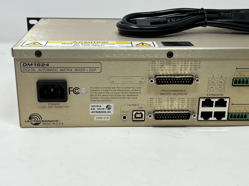 Lectrosonics DM1624 DSP Matrix Mixer & Power Supply