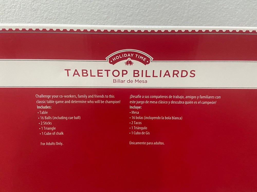 *NEW* (Holiday Time) Tabletop Billiards Super Fun Classic Mini Pool Table