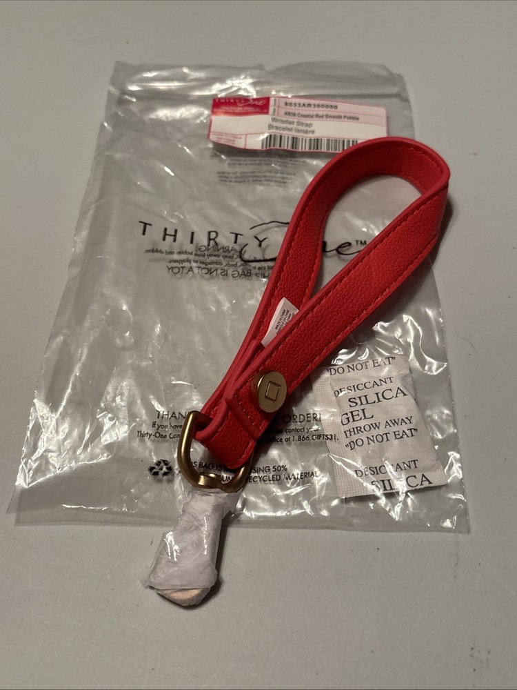 Thirty-One Coastal Red Smooth Pebble Wristlet Strap