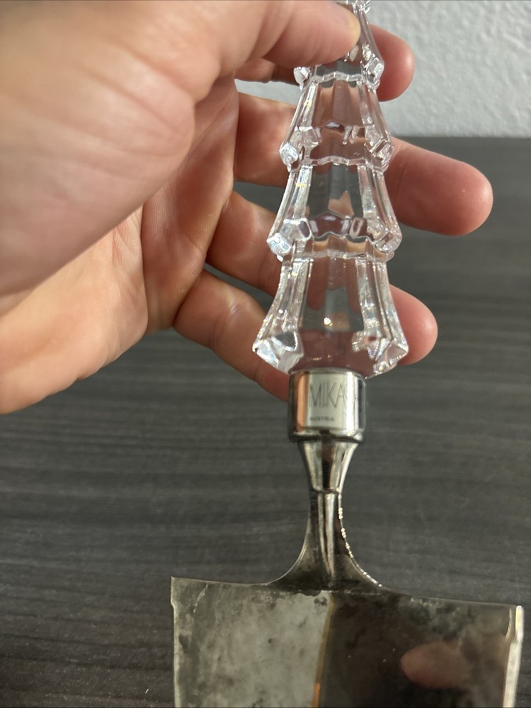 Mikasa cake server with crystal handle, wedding cake server, silver plated cake