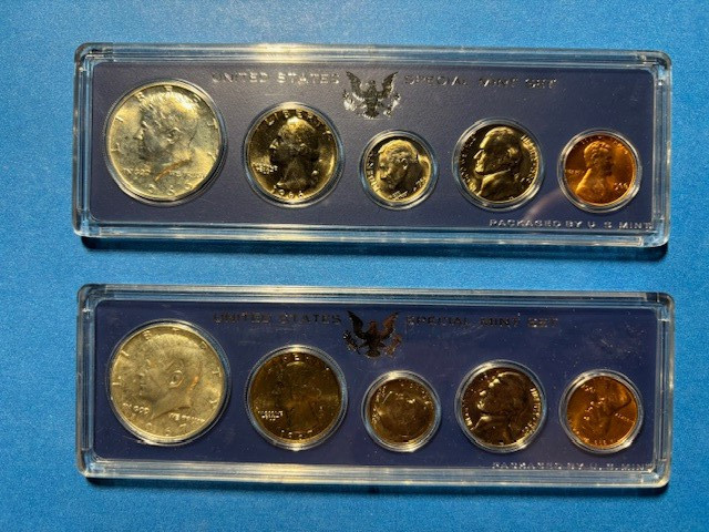 1966 & 1967 U.S. Special Mint Set (5 Coins Each) Uncirculated