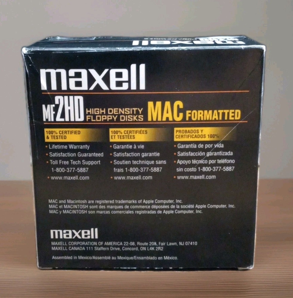 Maxell MF 2HD High Density Floppy Disk 3.5" Formatted 10 Pack Open Box