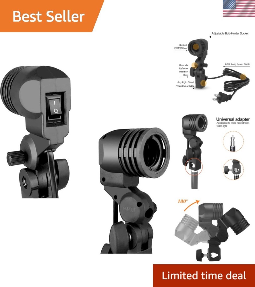 Versatile Light Bulb Stand for Photography - Adjustable & Portable - 2 Pack