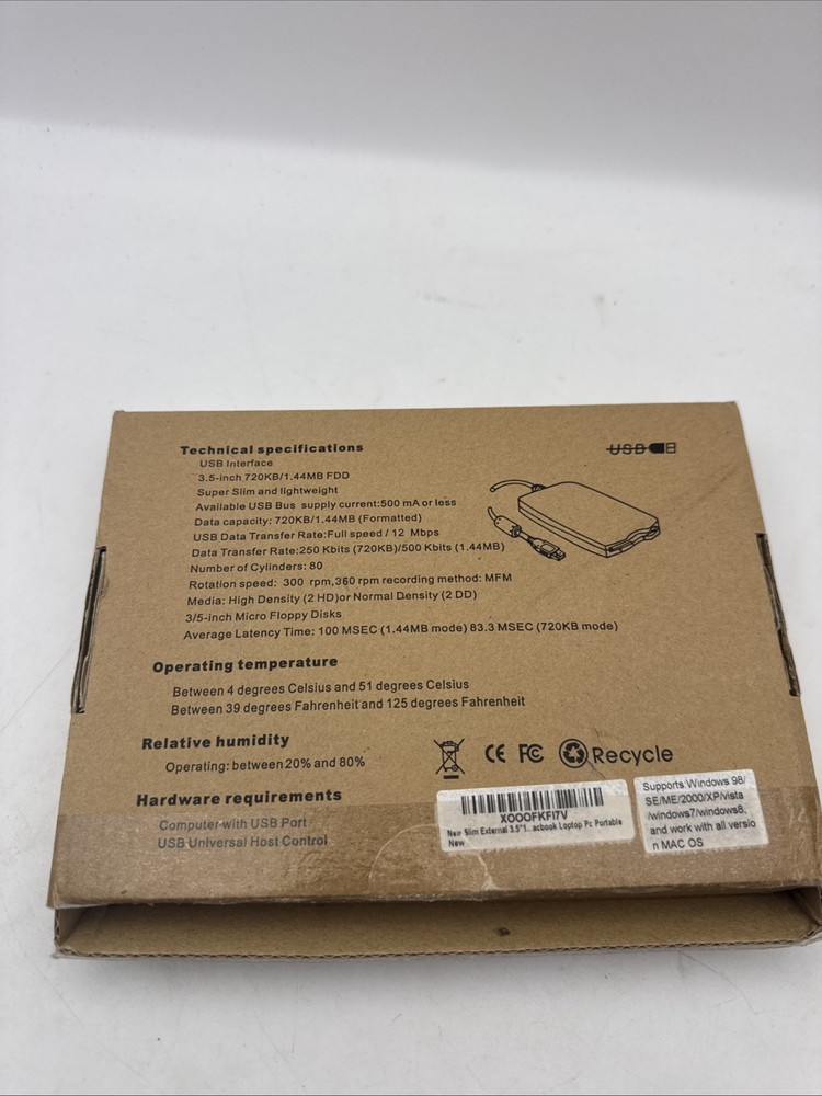 USB Portable Diskette Drive FD-05PUB 3.5" External Floppy