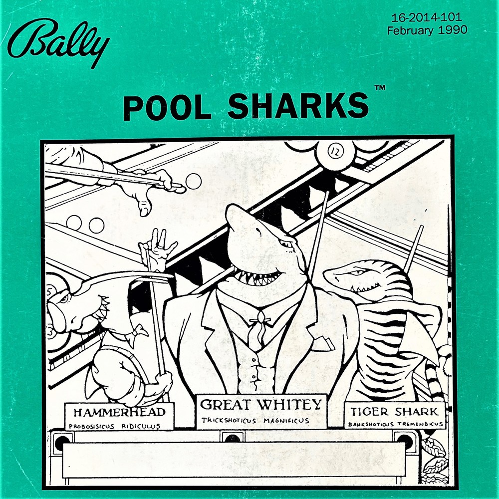 Bally Pool Sharks Machine Game Manual Schematics ORIGINAL