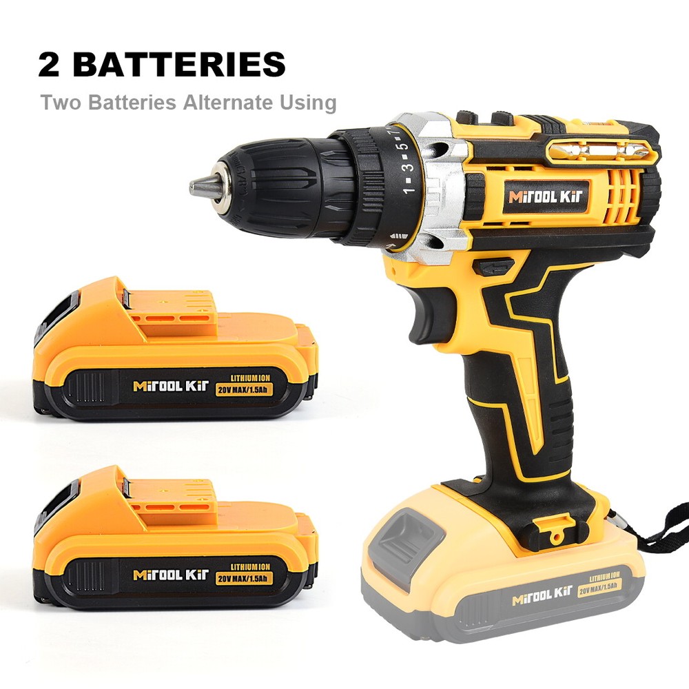 20V Electric Screwdriver Rechargeable Kit Cordless Drill Drill Driver Bits Set