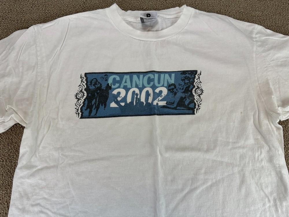 USA Student Travel Shirt Cancun 2002 Study Abroad Program College VTG
