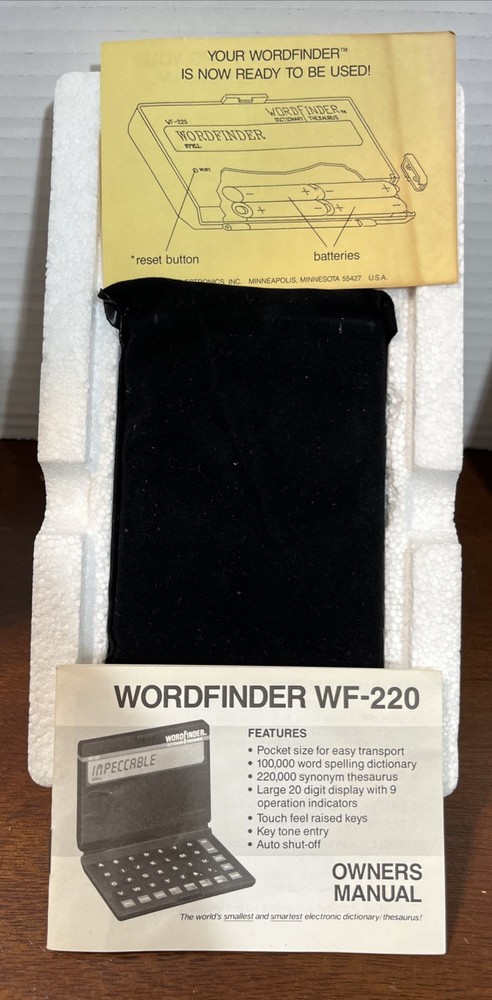 SelecTronics Word Finder WF-220 Dictionary / Working. “J1”