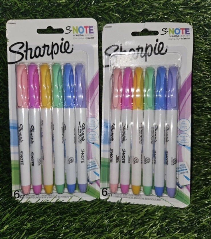 12ct Sharpie Pastel Color Markers S•note Chisel Tip Creative Precise Broad NEW