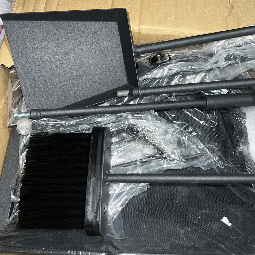 Arched 4-Piece Fireplace Tool Set w/ Log Tong