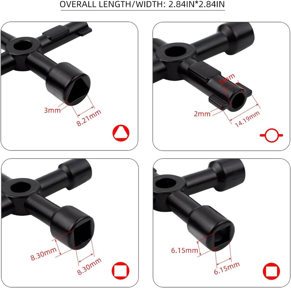 Multi-Functional Triangle Sillcock Key Wrench Tool - 2 Pack