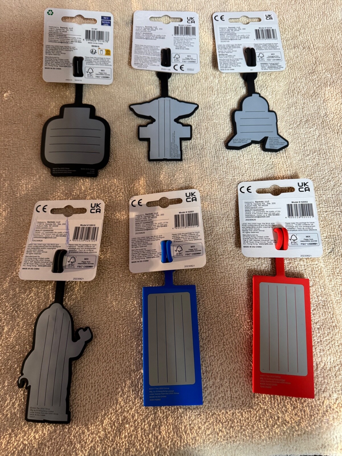 Lego STAR WARS R2D2 Stationery 2.5 X 3" Silicone Luggage Bag Tag NWT