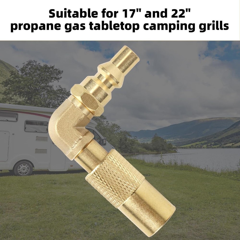 1/4" RV Propane Quick Link Adapter 🔗 Elbow Fitting for Camping Grills