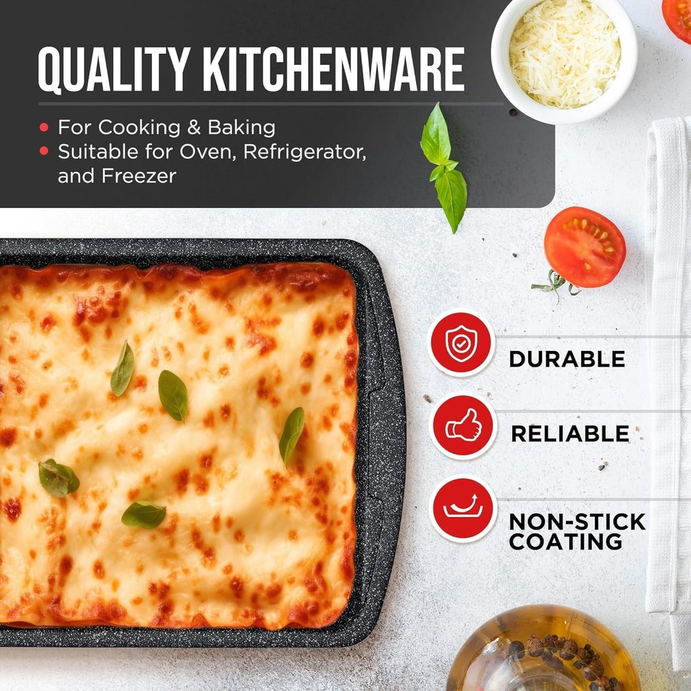 10-Piece Bakeware Sets Nonstick Carbon Steel Baking Sheet & Pans Stackable