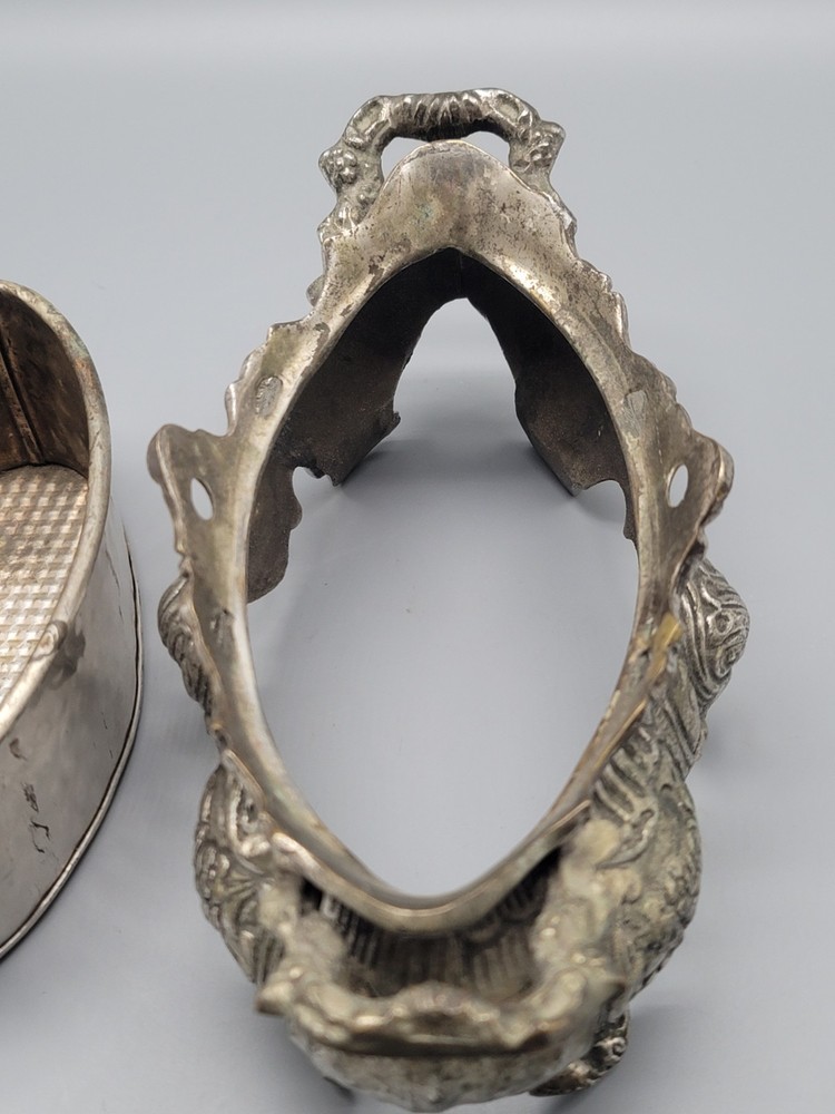 Vintage Silver Tone Planter Ornate Decorative 9" x 4"