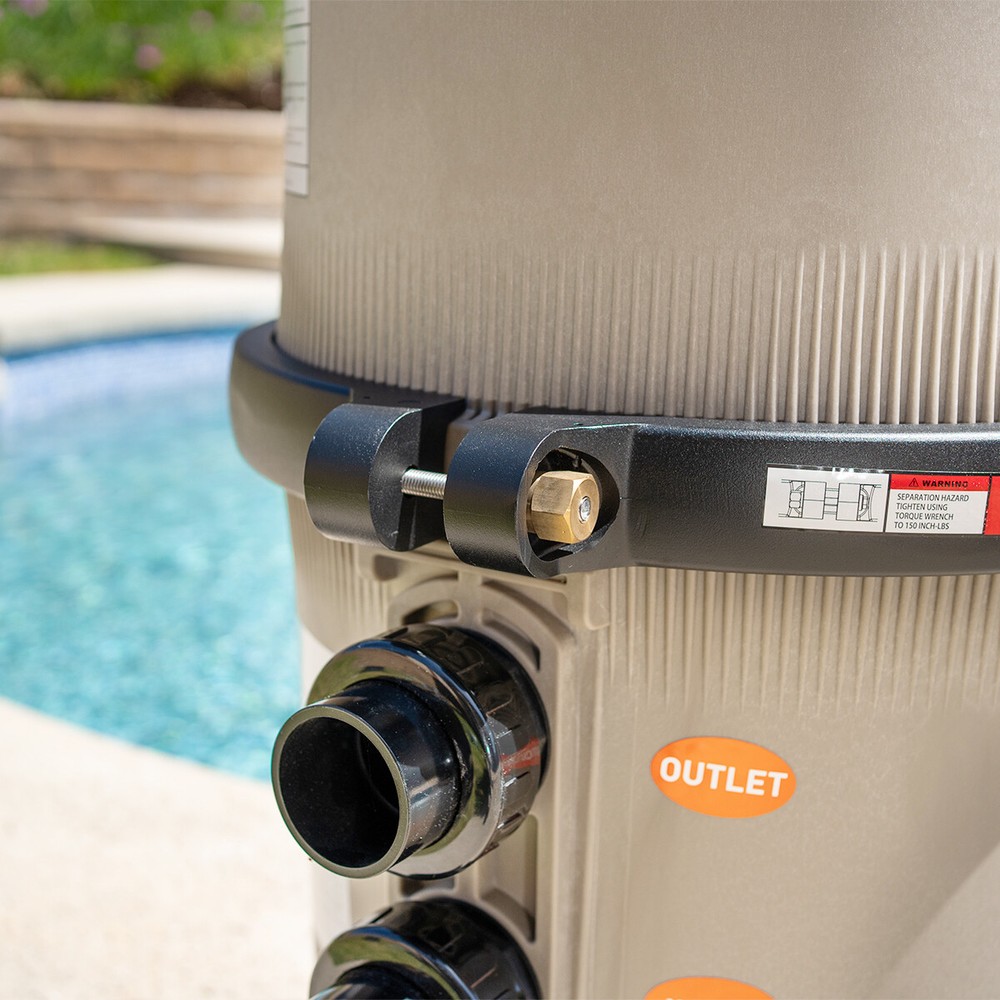 XtremepowerUS DE Pool Filter 48 SQ. FT. Vertical Grid Swimming Pool Fitting Set