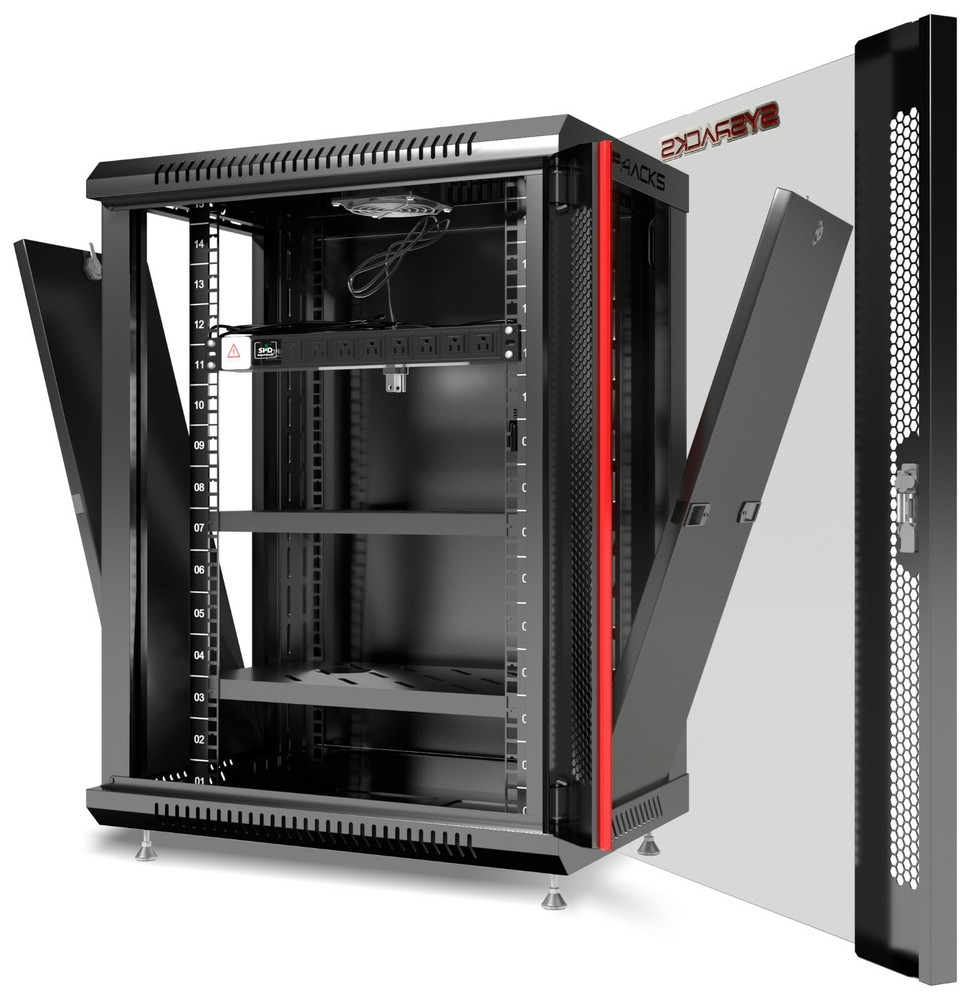 18U Wall Mount Server Rack Locking Network Cabinet Box Data Enclosure 24” Depth