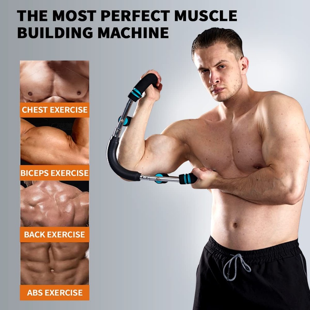 HOTWAVE Twister Arm ExerciserAdjustable Spring Workout Bar Forearm Triceps Ch...