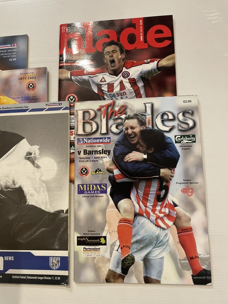 Sheffield United Wednesday Wolverhampton Bromwich 2001-03 Programmes Bundle
