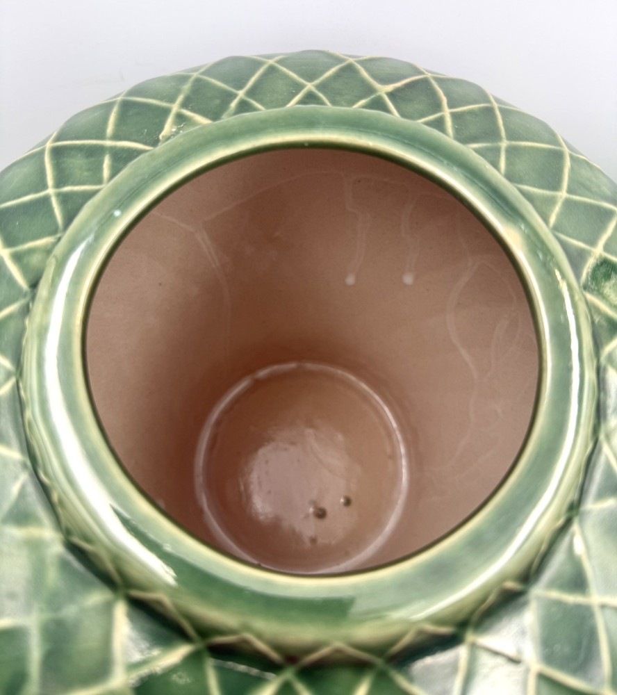 Beautiful Large Green Diamond Cut Pattern Ginger Jar