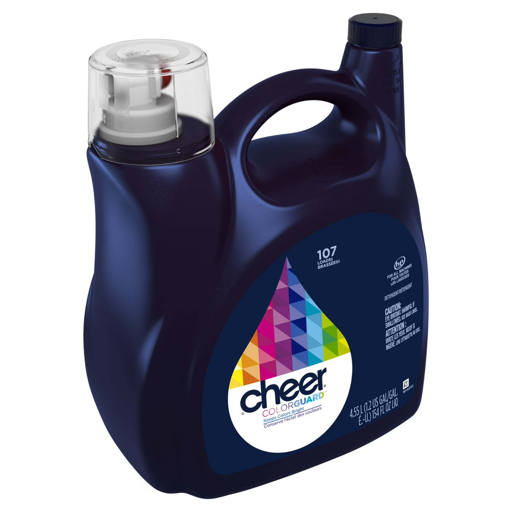 Cheer Liquid Laundry Detergent, HE Compatible, 154 fl oz, 107 Loads