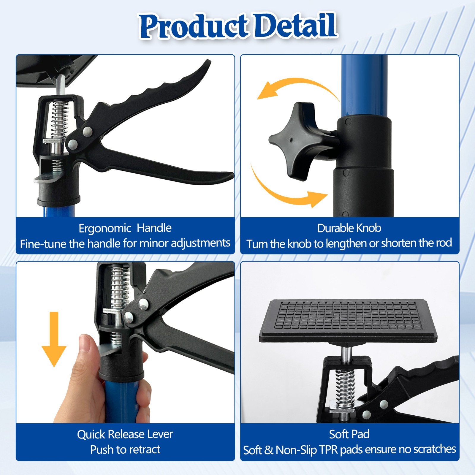 4pcs Adjustable Support Pole Cabinet Jack for Installing Cabinet Support Rod+Bag