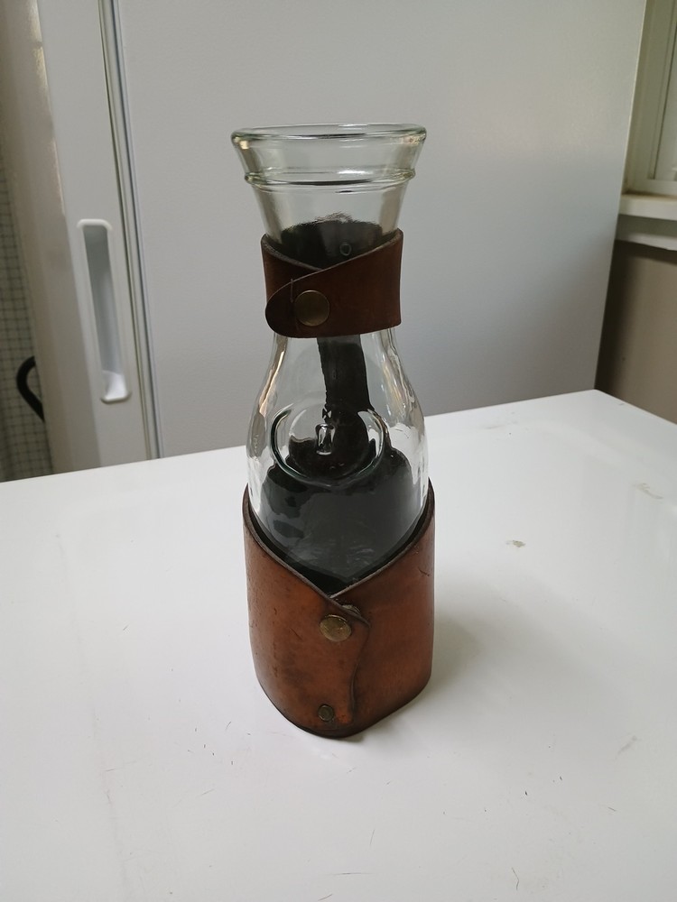 Leather Wrapped Wine Bottle